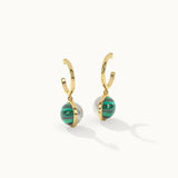 Harmony Pearl Malachite Small Hoops, 14K Gold Vermeil-3