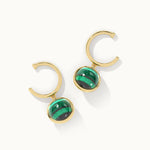 Harmony Pearl Malachite Small Hoops, 14K Gold Vermeil-8