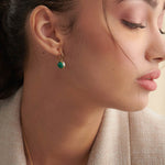 Harmony Pearl Malachite Small Hoops, 14K Gold Vermeil-2