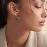 Harmony Pearl Malachite Small Hoops, 14K Gold Vermeil-2