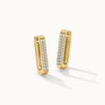 Rectangle Two Row Medium Hoops, 14K Gold Vermeil, 3/8 ct Lab Grown Diamond-3