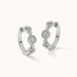 Round Halo Diamond Hoops, Sterling Silver, 5/8 ct Lab Grown Diamond-3