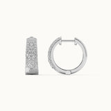 Three Row Tapered Hoops, 14K Solid Gold, 5/8 ct Lab Grown Diamond-7