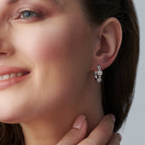 Round Halo Diamond Hoops, 14K Solid Gold, 5/8 ct Lab Grown Diamond-2