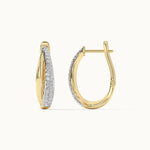 Open Double Row Hoops, 14K Solid Gold, 1/2 ct Lab Grown Diamond-6