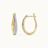 Open Double Row Hoops, 14K Solid Gold, 1/2 ct Lab Grown Diamond-6