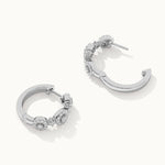 Round Halo Diamond Hoops, Sterling Silver, 5/8 ct Lab Grown Diamond-8
