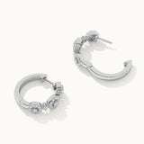 Round Halo Diamond Hoops, Sterling Silver, 5/8 ct Lab Grown Diamond-8