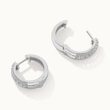 Three Row Tapered Hoops, Sterling Silver, 5/8 ct Lab Grown Diamond-8