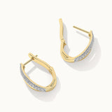 Open Double Row Hoops, 14K Solid Gold, 1/2 ct Lab Grown Diamond-7