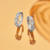 Intertwined Rope Diamond Hoops, Sterling Silver, 3/4 ct Lab Grown Diamond-1