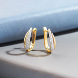 Open Double Row Hoops, 14K Solid Gold, 1/2 ct Lab Grown Diamond-5