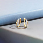 Open Double Row Hoops, 14K Solid Gold, 1/2 ct Lab Grown Diamond-1