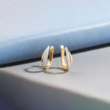 Open Double Row Hoops, 14K Solid Gold, 1/2 ct Lab Grown Diamond-1