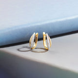 Open Double Row Hoops, 14K Gold Vermeil, 1/2 ct Lab Grown Diamond-1