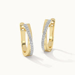 Criss Cross Diamond Hoops, 14K Gold Vermeil, 1/6 ct Lab Grown Diamond-3