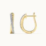 Criss Cross Diamond Hoops, 14K Gold Vermeil, 1/6 ct Lab Grown Diamond-8