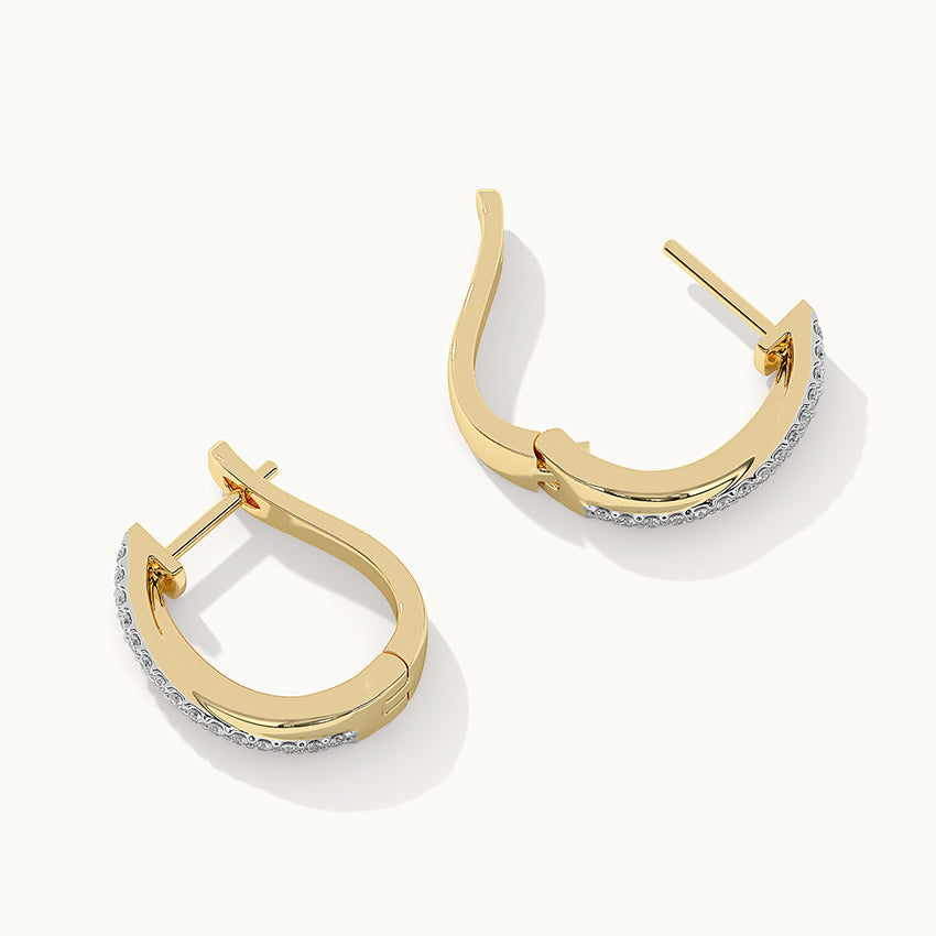 Criss Cross Diamond Hoops, 14K Gold Vermeil, 1/6 ct Lab Grown Diamond-7
