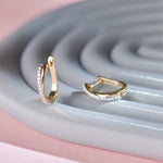 Criss Cross Diamond Hoops, 14K Solid Gold, 1/6 ct Lab Grown Diamond-1