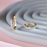 Criss Cross Diamond Hoops, 14K Gold Vermeil, 1/6 ct Lab Grown Diamond-1