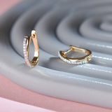 Criss Cross Diamond Hoops, 14K Gold Vermeil, 1/6 ct Lab Grown Diamond-6