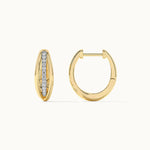 Striped Medium Diamond Hoops, 14K Gold Vermeil, 1/6 ct Lab Grown Diamond-7