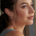 Chain Link Diamond Hoops, 14K Solid Gold, 1/3 ct Lab Grown Diamond-2