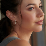 Chain Link Diamond Hoops, 14K Solid Gold, 1/3 ct Lab Grown Diamond-2