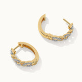 Chain Link Diamond Hoops, 14K Solid Gold, 1/3 ct Lab Grown Diamond-6