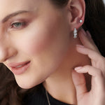 Intertwined Rope Diamond Hoops, Sterling Silver, 3/4 ct Lab Grown Diamond-5