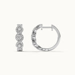 Intertwined Rope Diamond Hoops, Sterling Silver, 3/4 ct Lab Grown Diamond-6