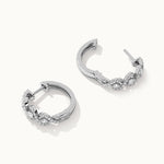 Intertwined Rope Diamond Hoops, Sterling Silver, 3/4 ct Lab Grown Diamond-7