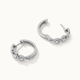 Intertwined Rope Diamond Hoops, Sterling Silver, 3/4 ct Lab Grown Diamond-7