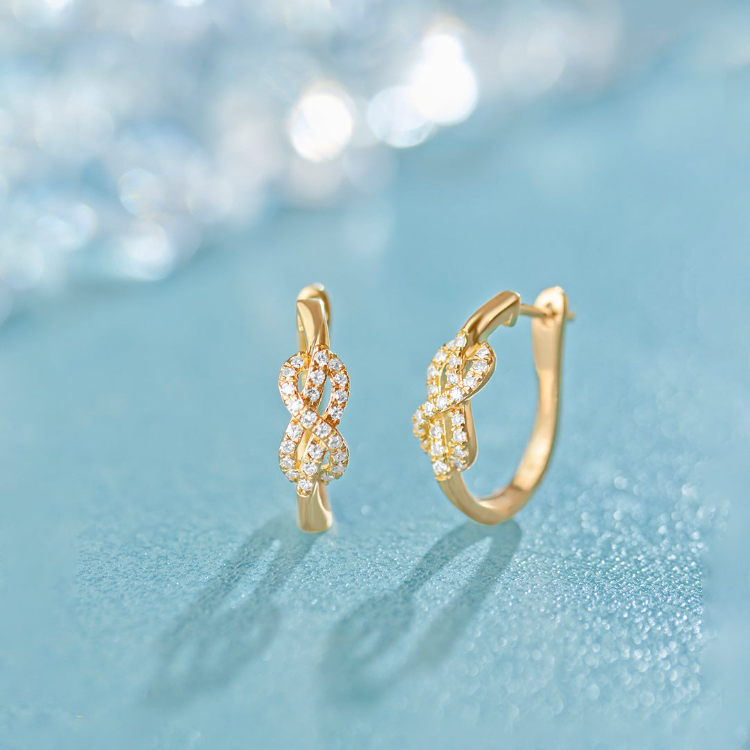 Infinity Diamond Hoops, 14K Gold Vermeil, 1/3 ct Lab Grown Diamond-1