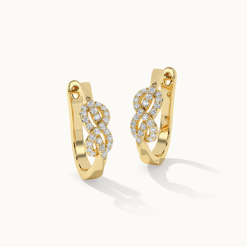 Infinity Diamond Hoops, 14K Solid Gold, 1/3 ct Lab Grown Diamond-3