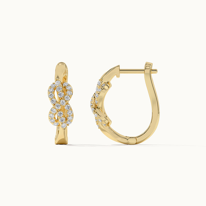 Infinity Diamond Hoops, 14K Solid Gold, 1/3 ct Lab Grown Diamond-5
