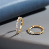 Slender Medium Diamond Hoops, 14K Solid Gold, 1/3 ct Lab Grown Diamond-6