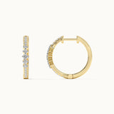 Slender Medium Diamond Hoops, 14K Solid Gold, 1/3 ct Lab Grown Diamond-7