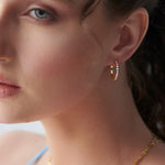 Slender Medium Diamond Hoops, 14K Solid Gold, 1/3 ct Lab Grown Diamond-2