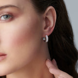Three Row Tapered Hoops, Sterling Silver, 5/8 ct Lab Grown Diamond-2