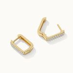 Small Rectangular Diamond Hoops, 14K Gold Vermeil, 1/3 ct Lab Grown Diamond-6