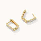 Small Rectangular Diamond Hoops, 14K Gold Vermeil, 1/3 ct Lab Grown Diamond-6