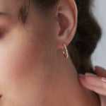 Small Station Diamond Hoops, 14K Gold Vermeil, 1/4 ct Lab Grown Diamond-5