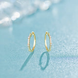 Small Station Diamond Hoops, 14K Gold Vermeil, 1/4 ct Lab Grown Diamond-1