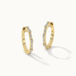 Small Station Diamond Hoops, 14K Gold Vermeil, 1/4 ct Lab Grown Diamond-3