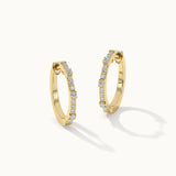 Small Station Diamond Hoops, 14K Gold Vermeil, 1/4 ct Lab Grown Diamond-3