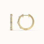 Small Station Diamond Hoops, 14K Gold Vermeil, 1/4 ct Lab Grown Diamond-6