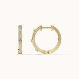 Small Station Diamond Hoops, 14K Gold Vermeil, 1/4 ct Lab Grown Diamond-6