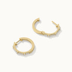 Small Station Diamond Hoops, 14K Gold Vermeil, 1/4 ct Lab Grown Diamond-7