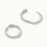 Large Pave Diamond Hoops, Sterling Silver, 3/8 ct Lab Grown Diamond-7